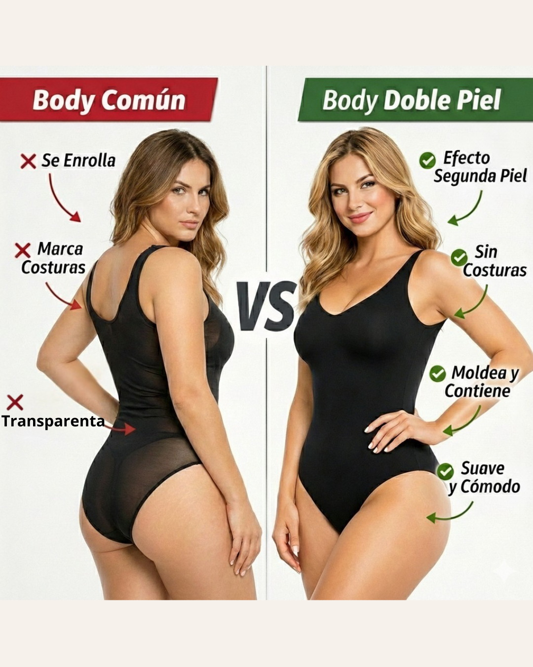 Versus body com&uacute;n vs segunda piel