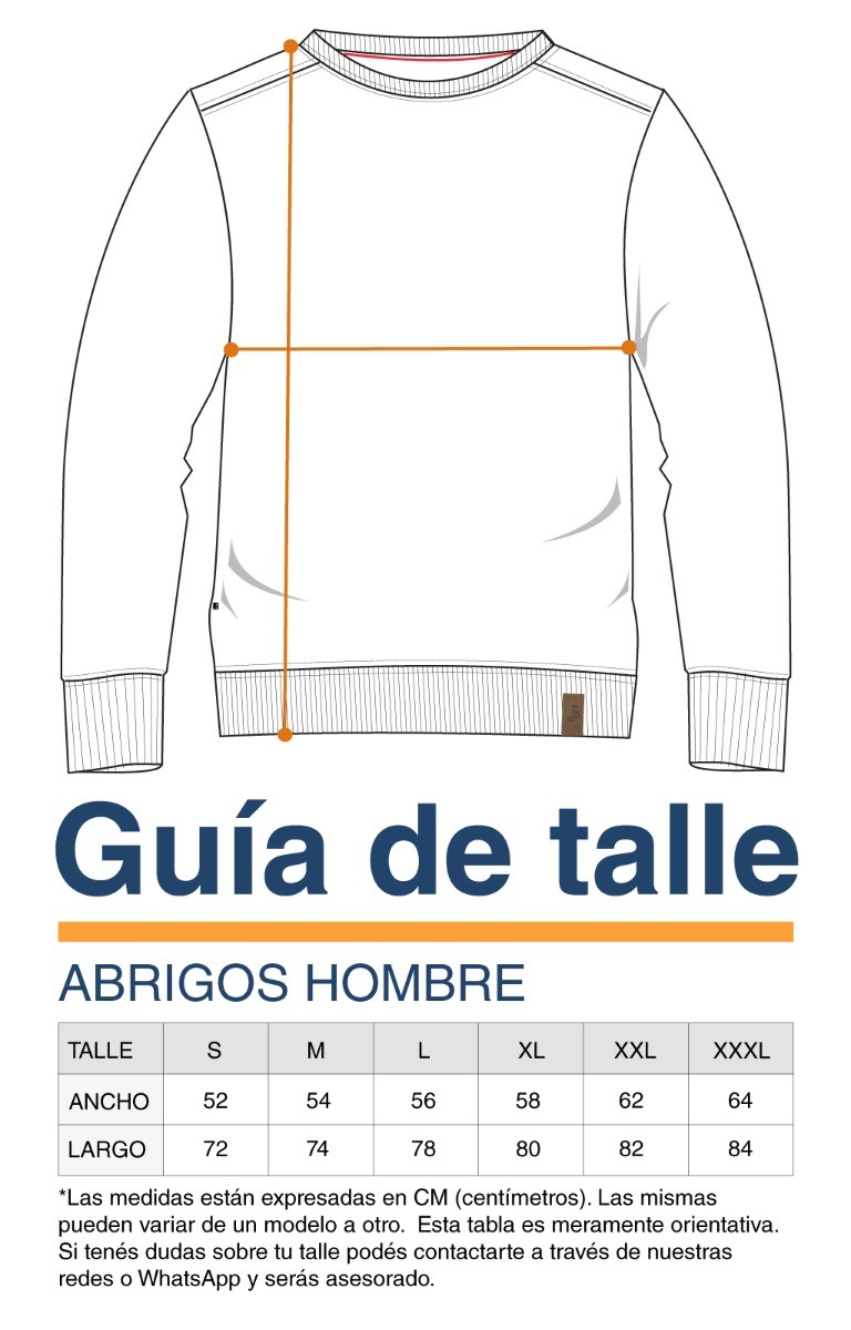 Guía de talles - Abrigos Hombre