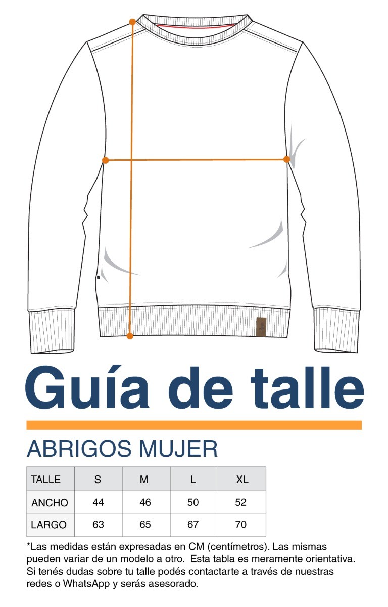 Guía de talles - Abrigos Mujer