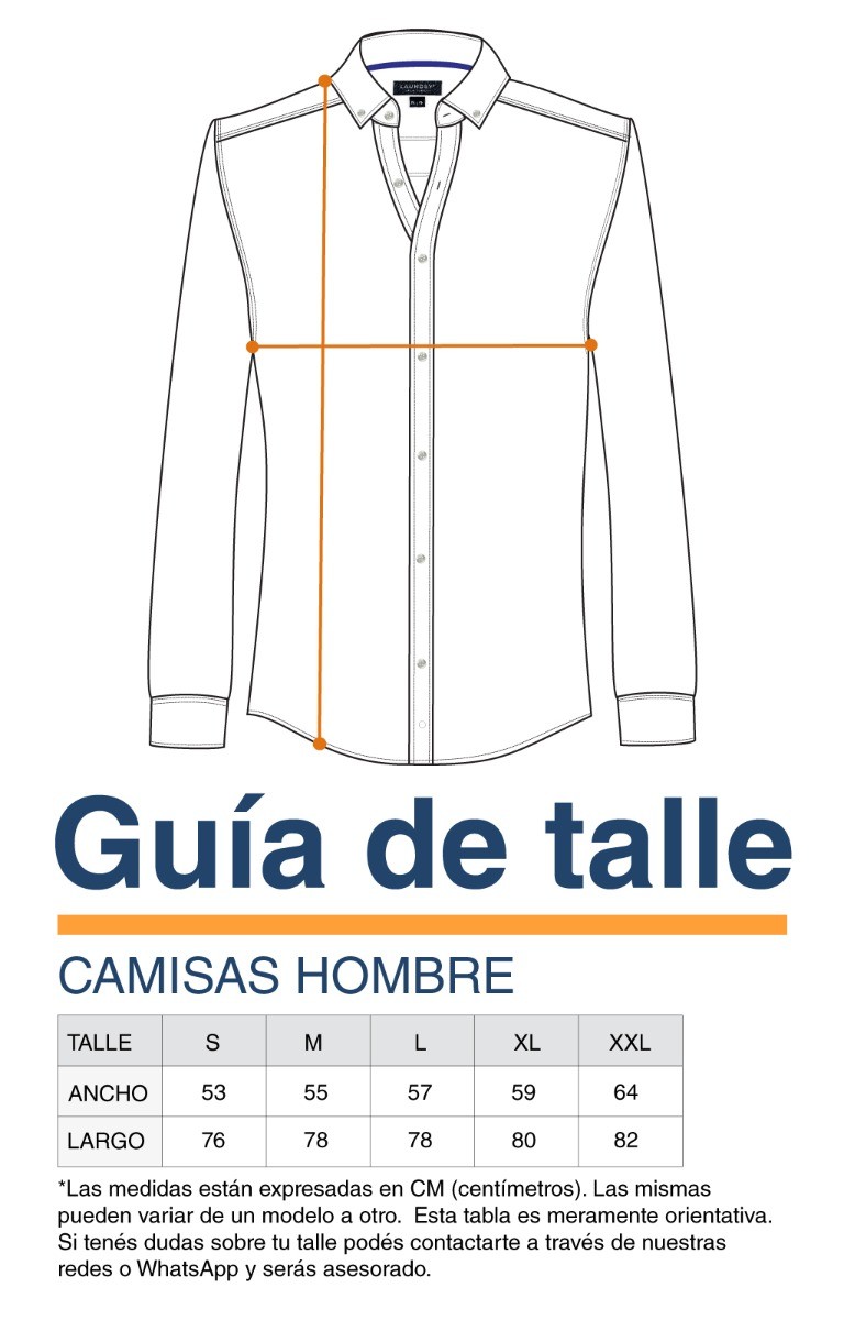 Guía de talles - Camisas Hombre