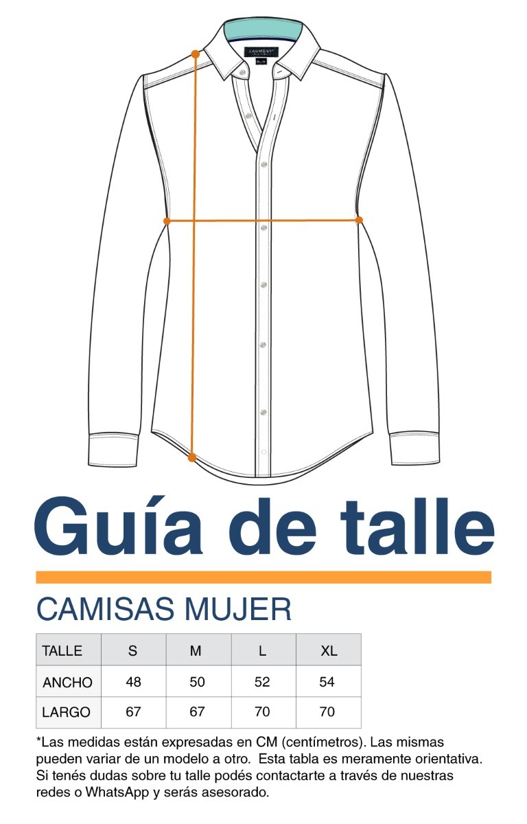 Guía de talles - Camisas Mujer