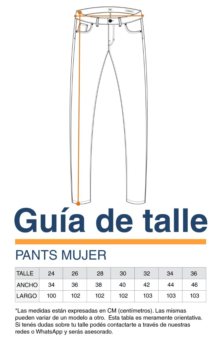 Guía de talles - Pants Mujer