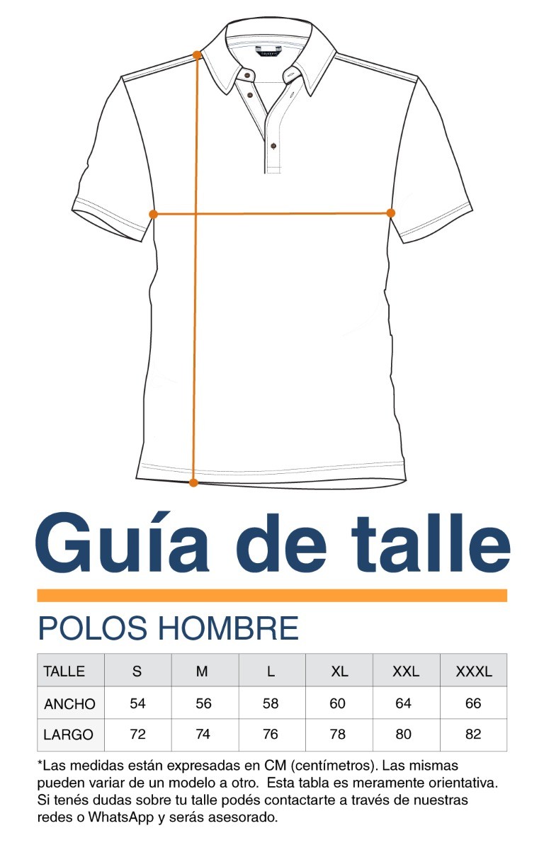 Guía de talles - Polos Hombre