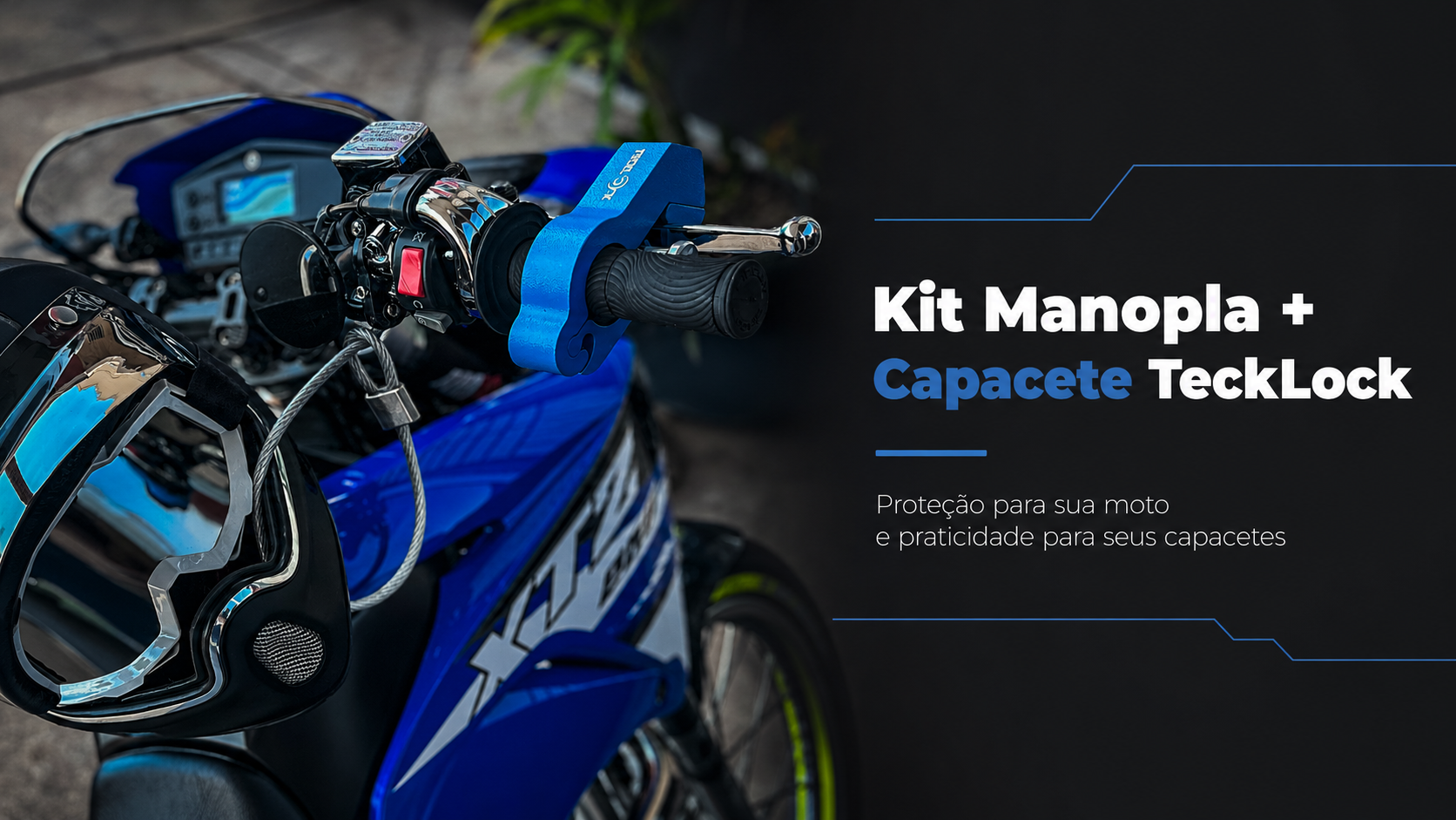 Kit Manopla e Capacete TeckLock para moto