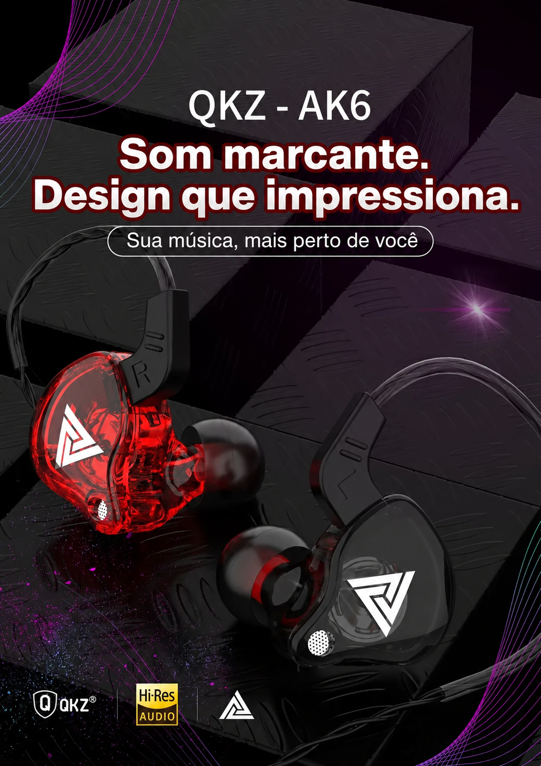 QKZ AK6 &mdash; apresenta&ccedil;&atilde;o do fone com fio