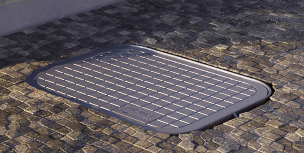 Tampa em alum&iacute;nio fundido T33 simples instalada