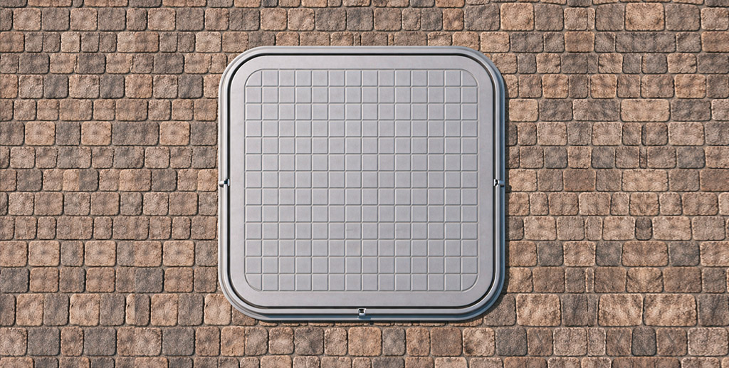 Detalhe da tampa T33 simples