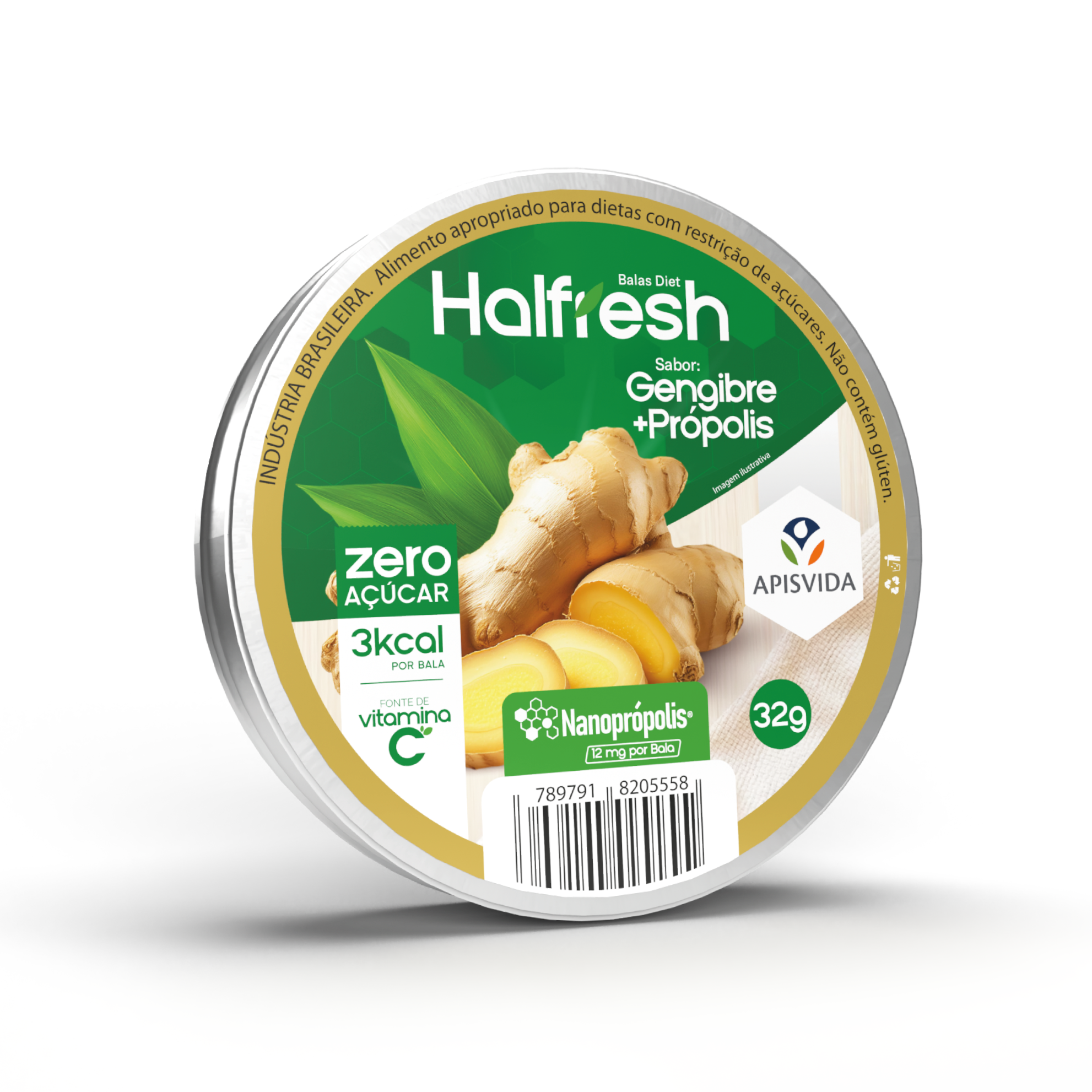 Bala para Garganta Hallfresh Gengibre