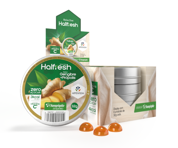 Display Hallfresh Gengibre + Nanopr&oacute;polis