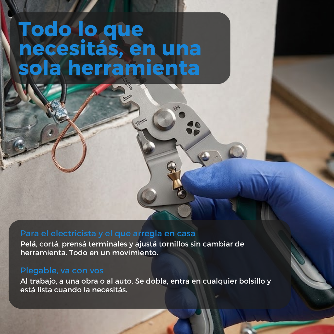 Pinza pelacables multifunci&oacute;n en uso real