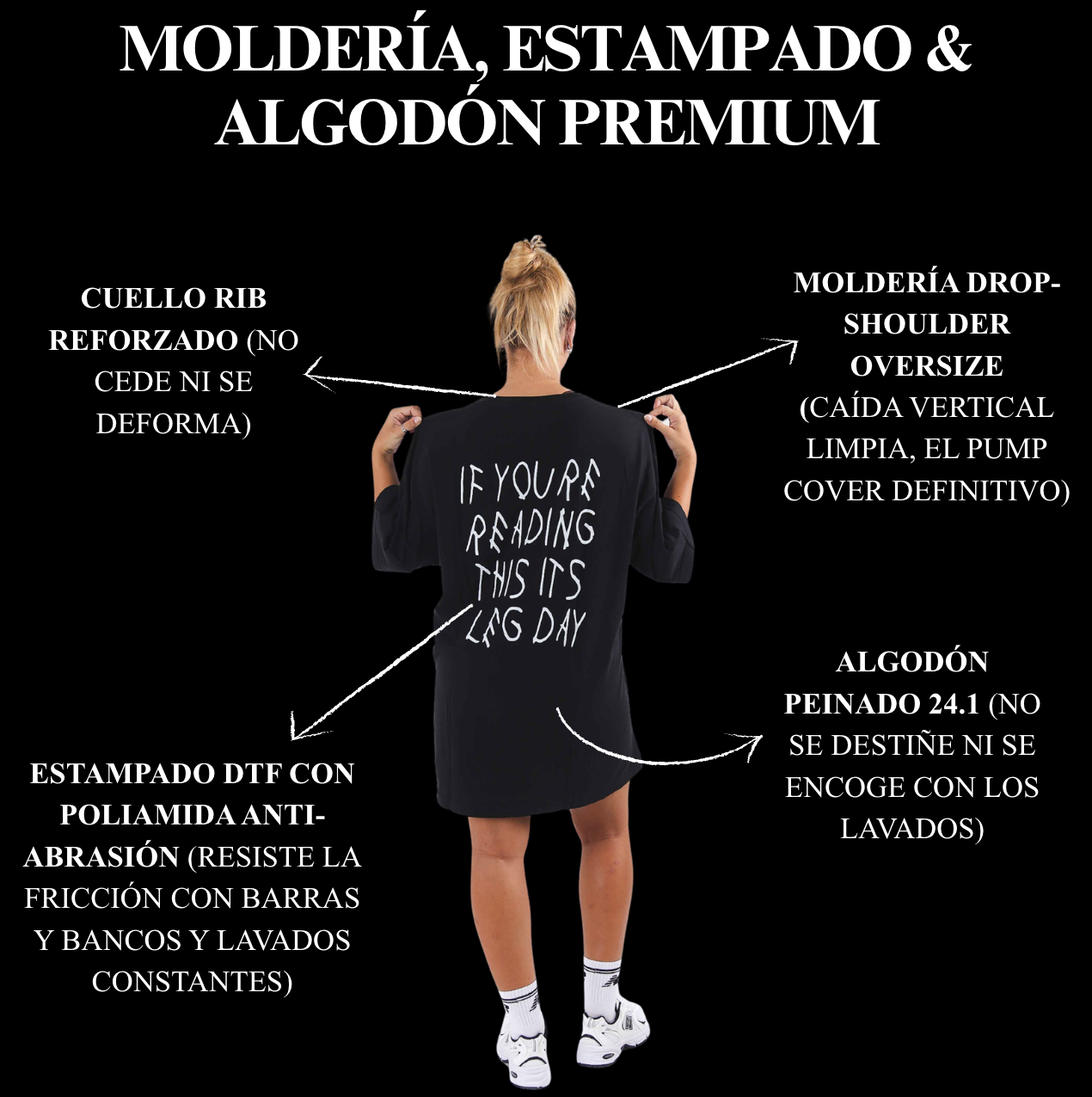 Molder&iacute;a, estampado y algod&oacute;n premium - Leg Day