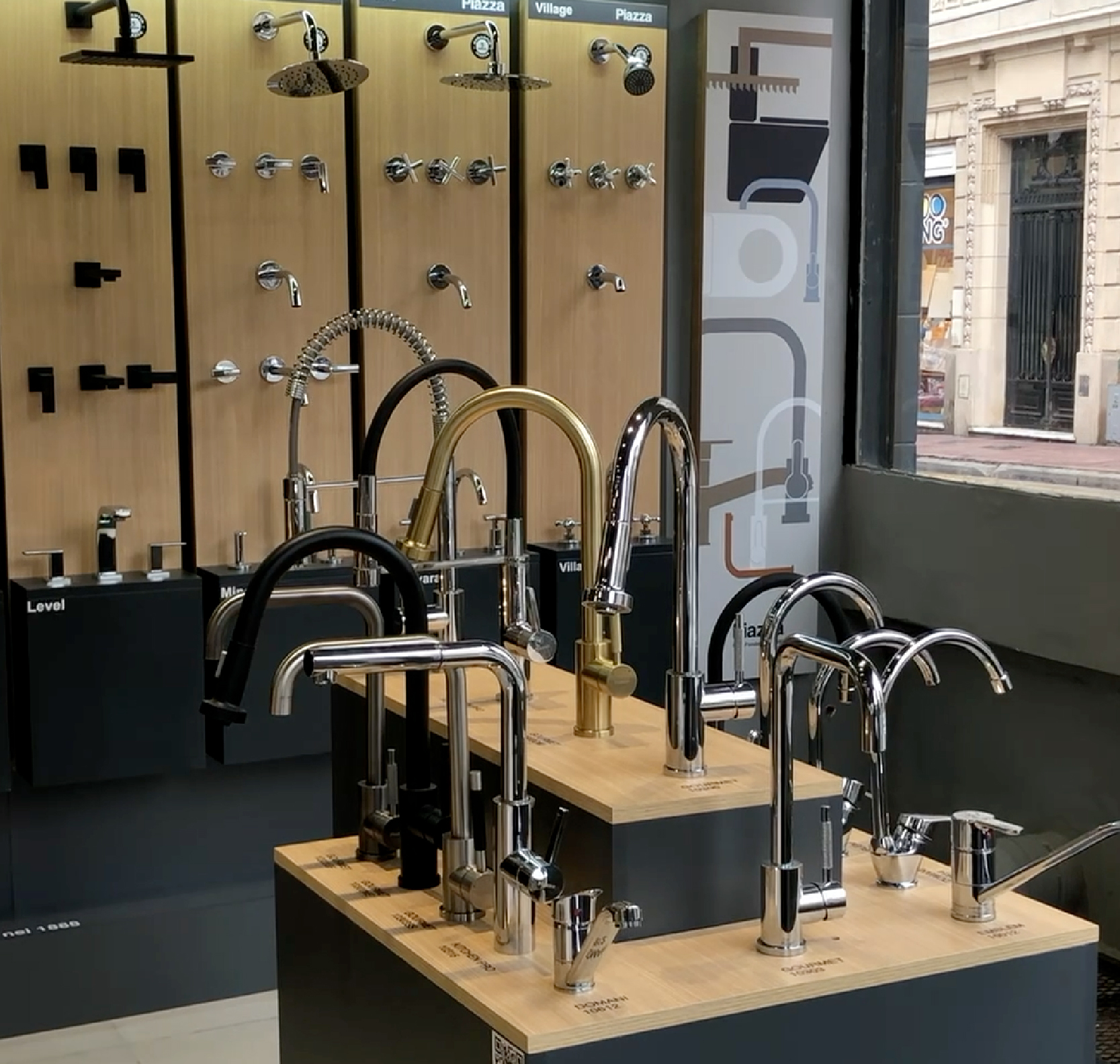 Productos en exhibición
