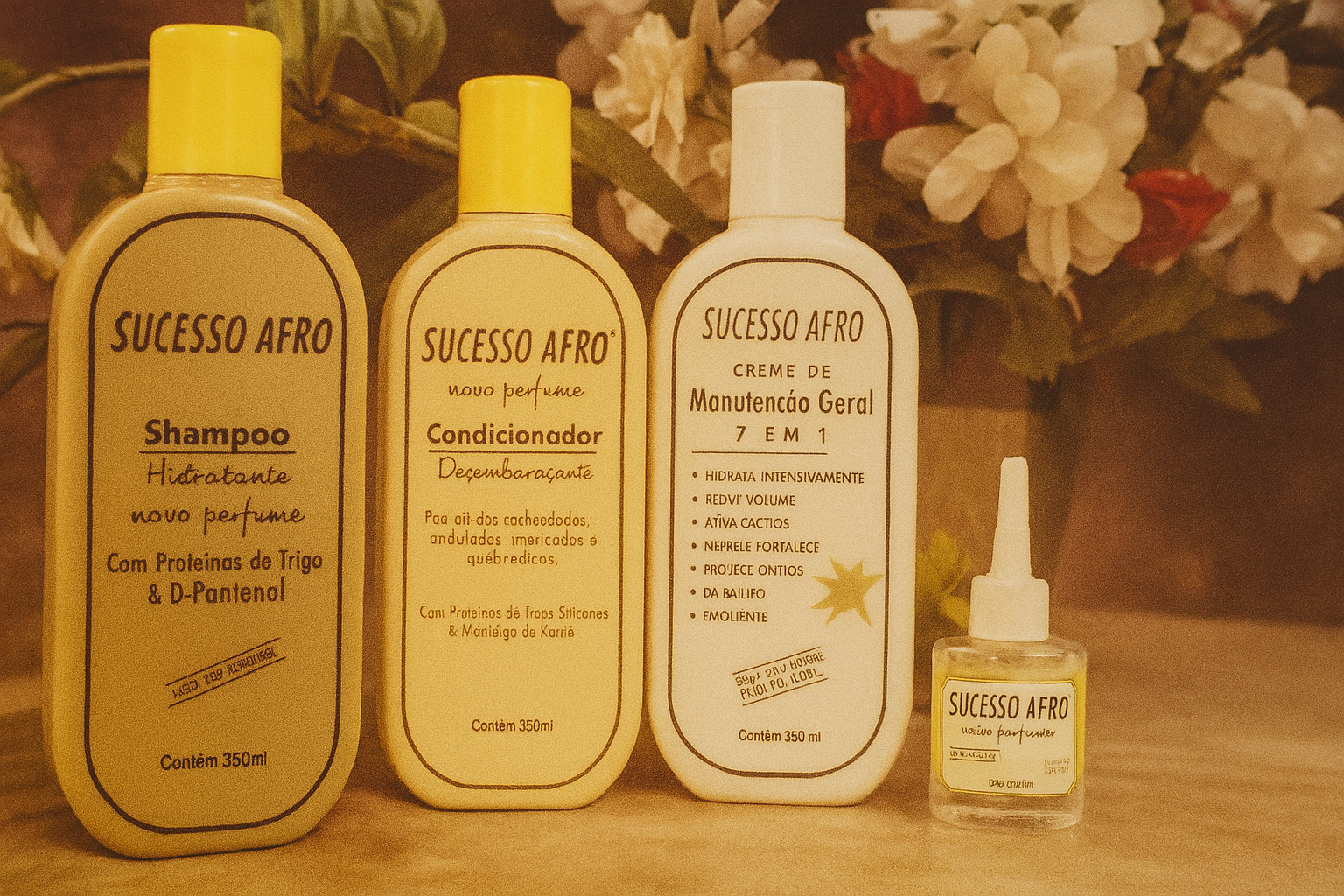 1998 – O Começo A Sucesso Afro nasceu com propósito e paixão. Em 1998, nossas primeiras embalagens refletiam o cuidado artesanal e o compromisso com a beleza afro. Para o envio para todo o Brasil, mudou-se a embalagem algumas vezes até chegar na atual,pratica e resistente.