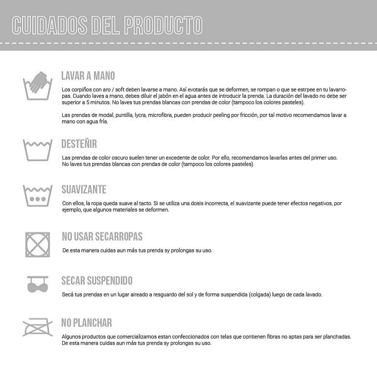 cuidados de las prendas
