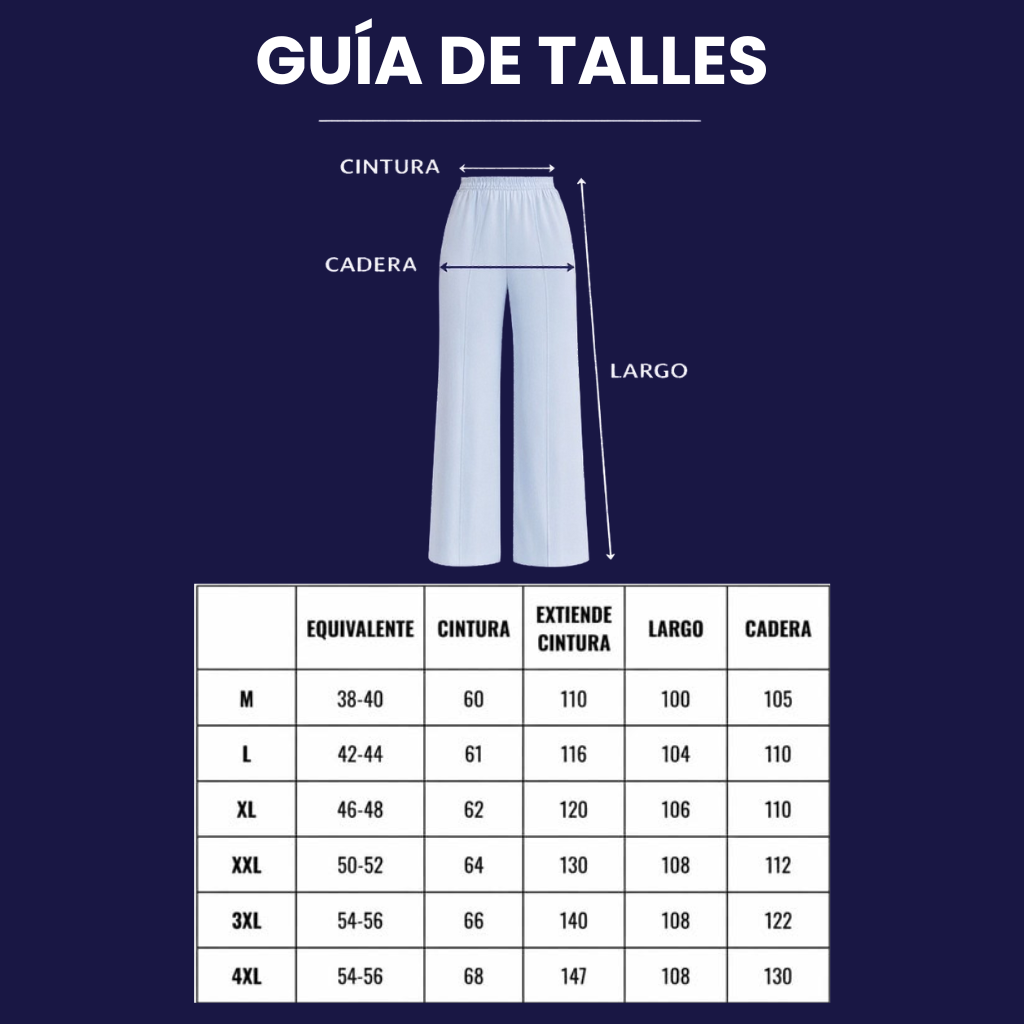 Tabla de talles Palazzo Hawai ZinkGlobal