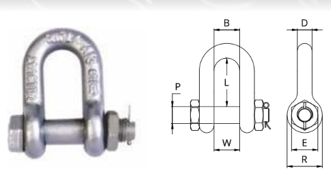 Manilha Reta Pino Alloy com Porca