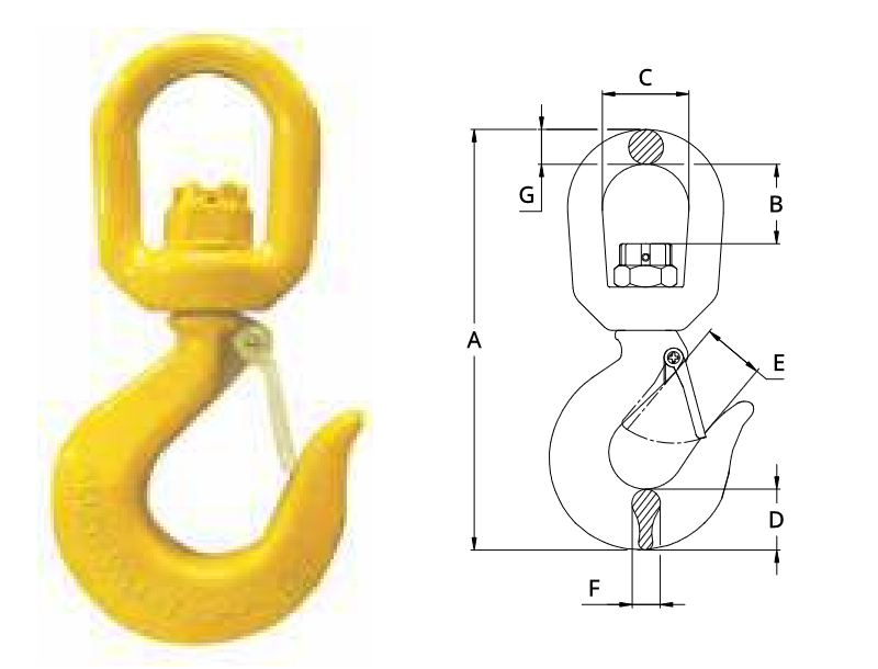 8-GOGE Gancho Olhal Giratório