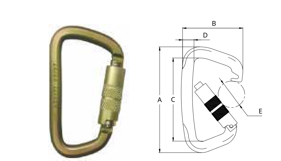 MAAA D-40 Mosquetão Tipo "D"