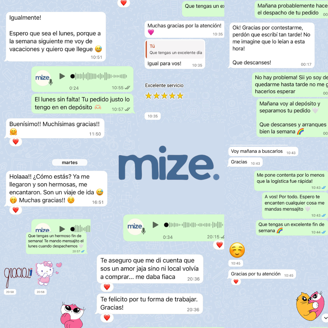 Mensajes reales de clientas de MIZE