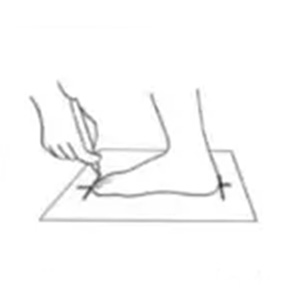 Imagen descriptiva de como medir talles del pie