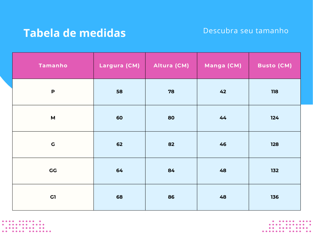 Tabela de Medidas