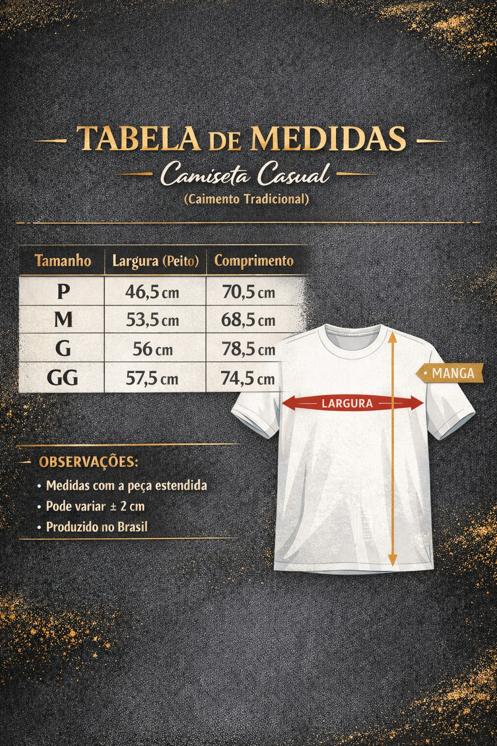 GUIA DE TAMANHO CASUAL