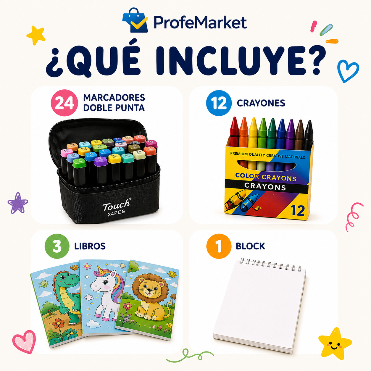 Qu&eacute; incluye el Set de Arte
