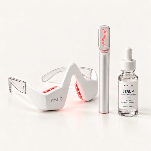 Combo Gafas Luz Roja + Varita Facial LED, incluye sérum