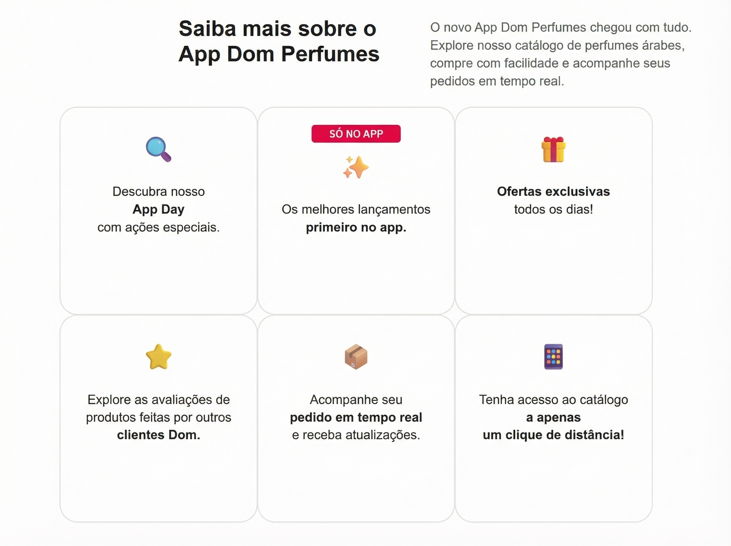 Benefícios App Dom Perfumes