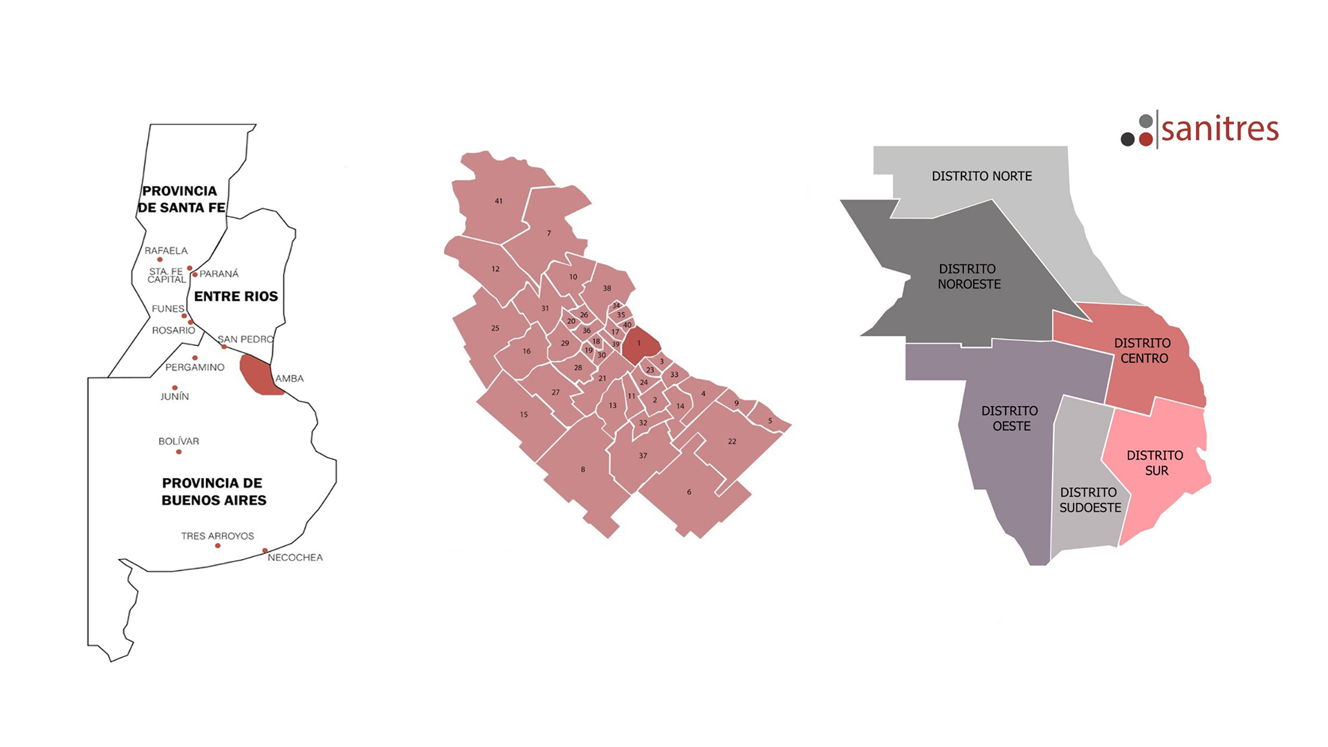 Mapas de zonas de envío Sanitres