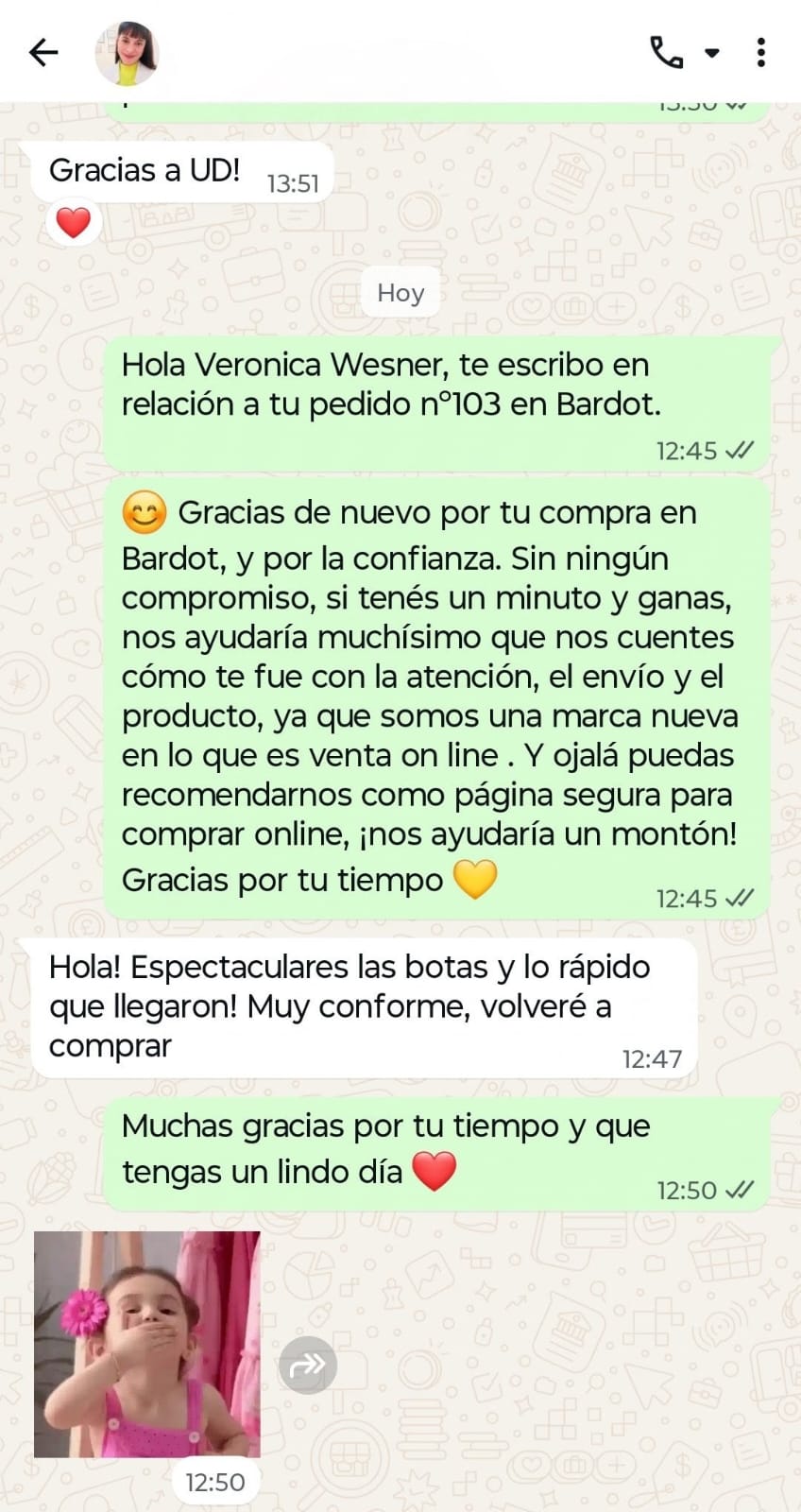 Testimonio cliente Bardot