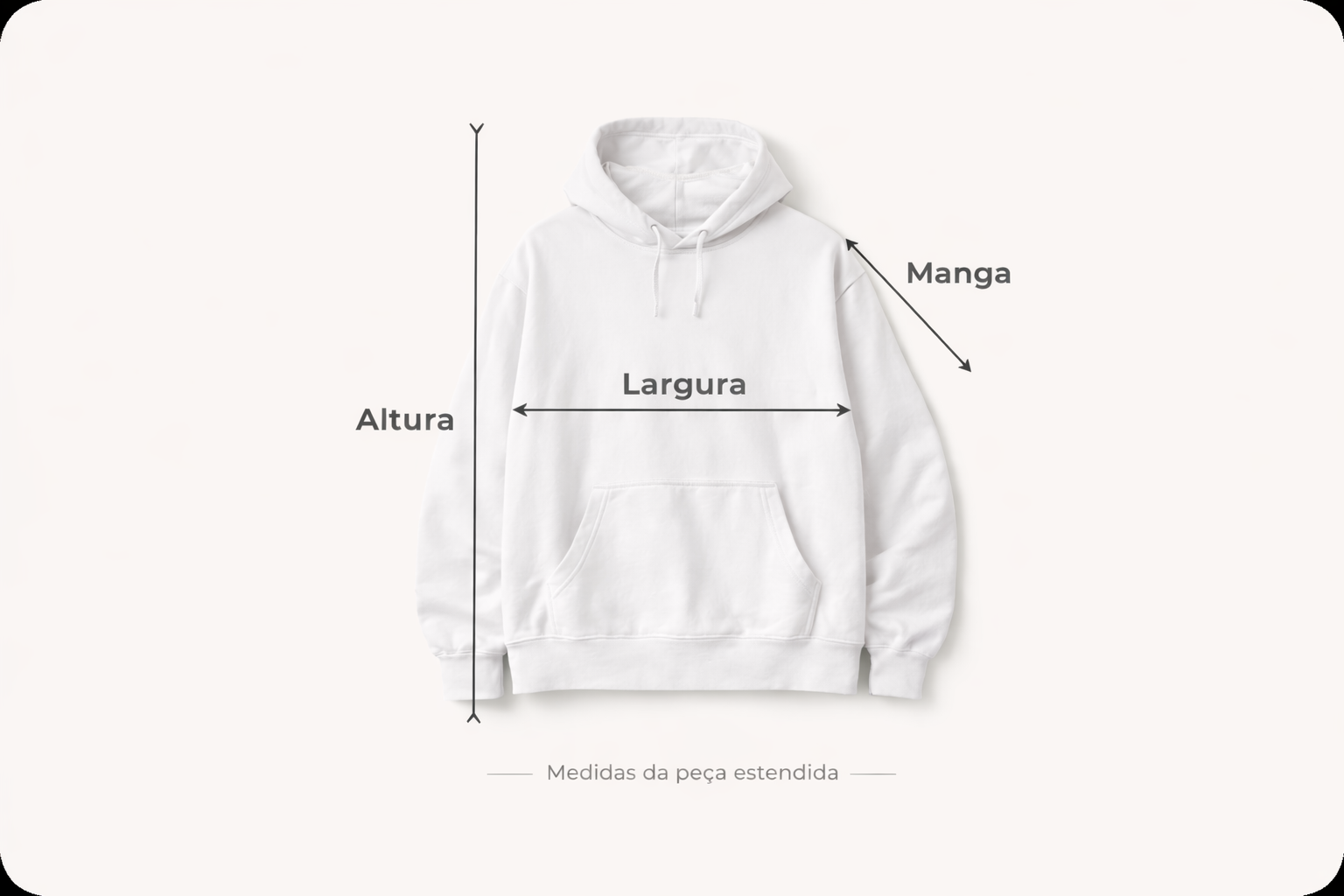 Como medir moletom canguru