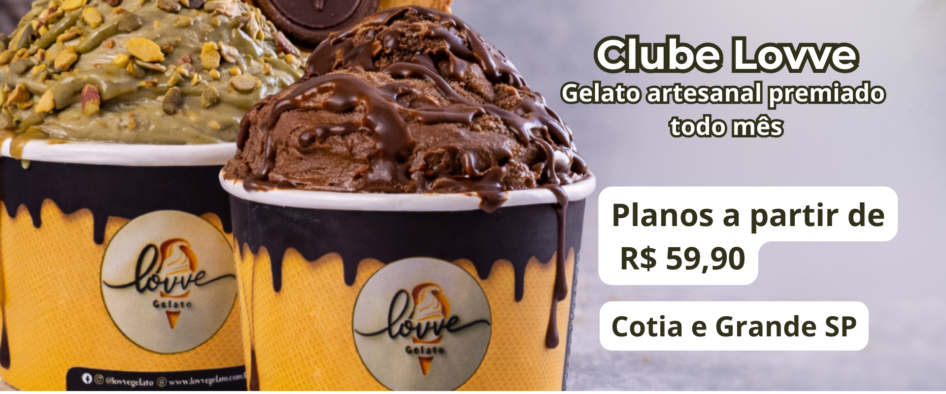 Clube Lovve - gelato artesanal premiado - planos a partir de R$ 59,90