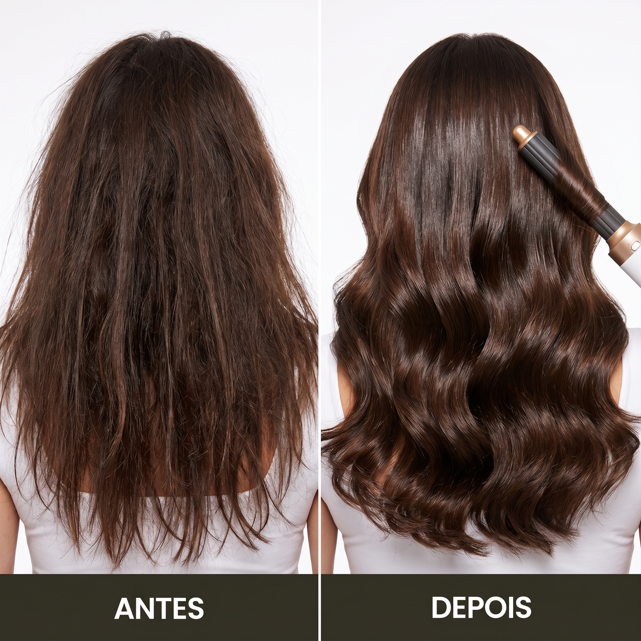 AirStyle Pro &mdash; antes e depois cabelo longo
