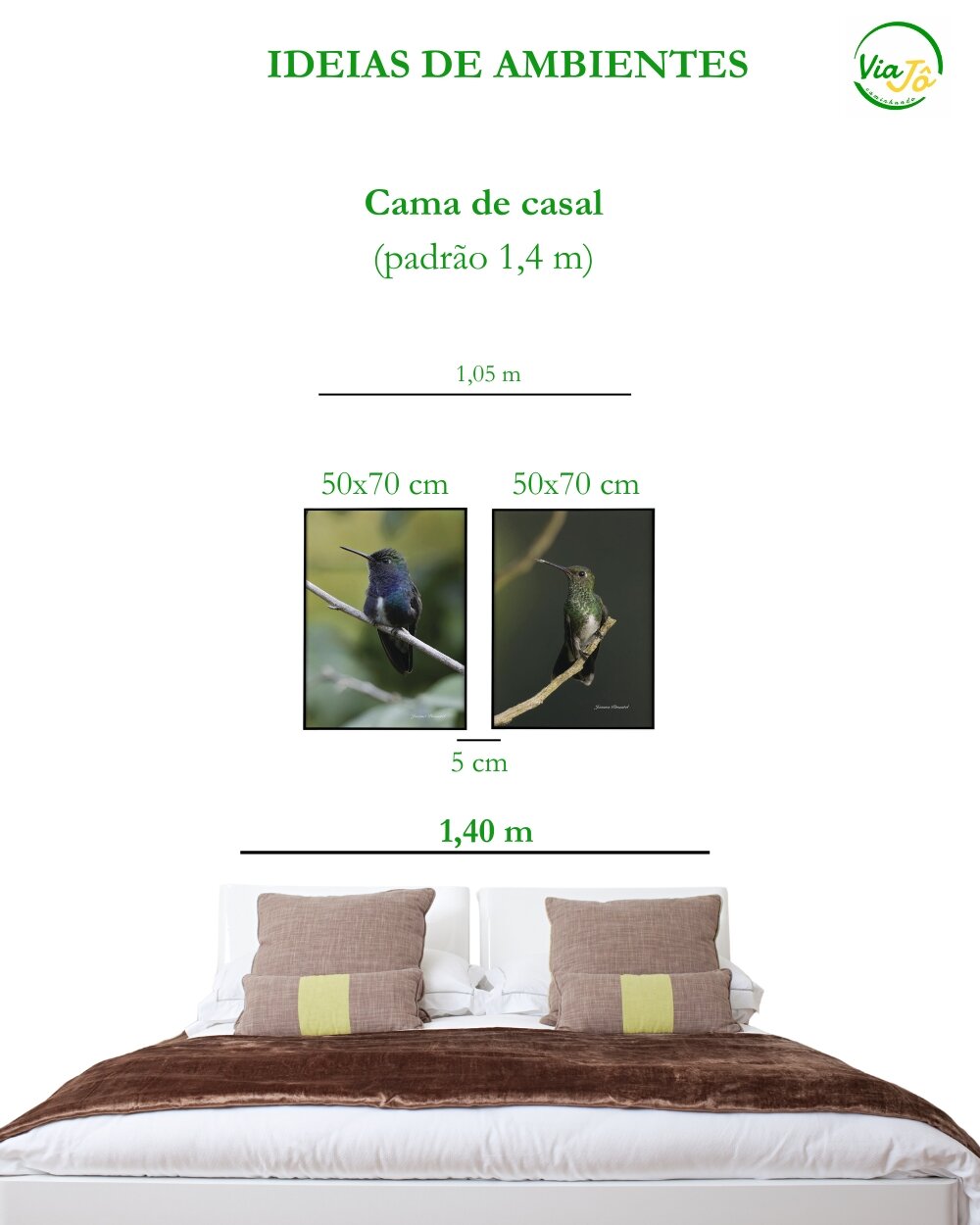 ideia de ambiente para um quarto com cama de casal