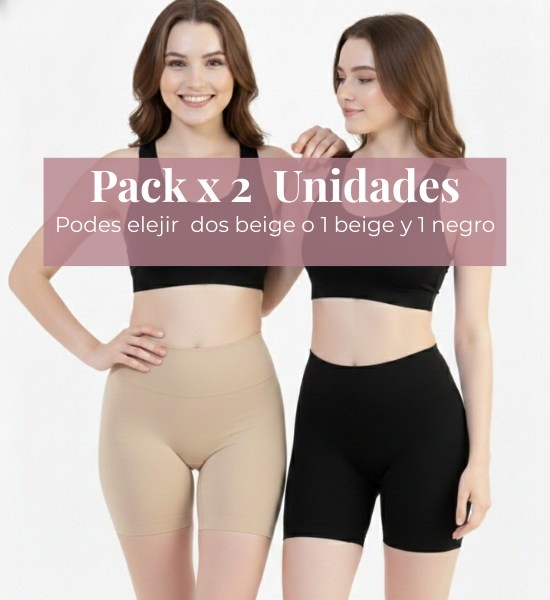 Short primera piel beige y negro tipo enagua