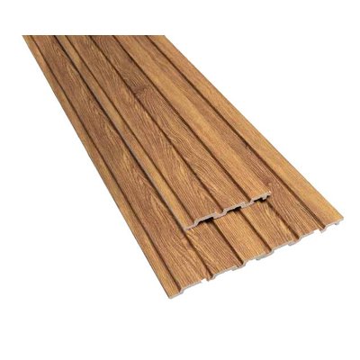 Listones de wall panel PS Vankka color Corteza, símil madera marrón
