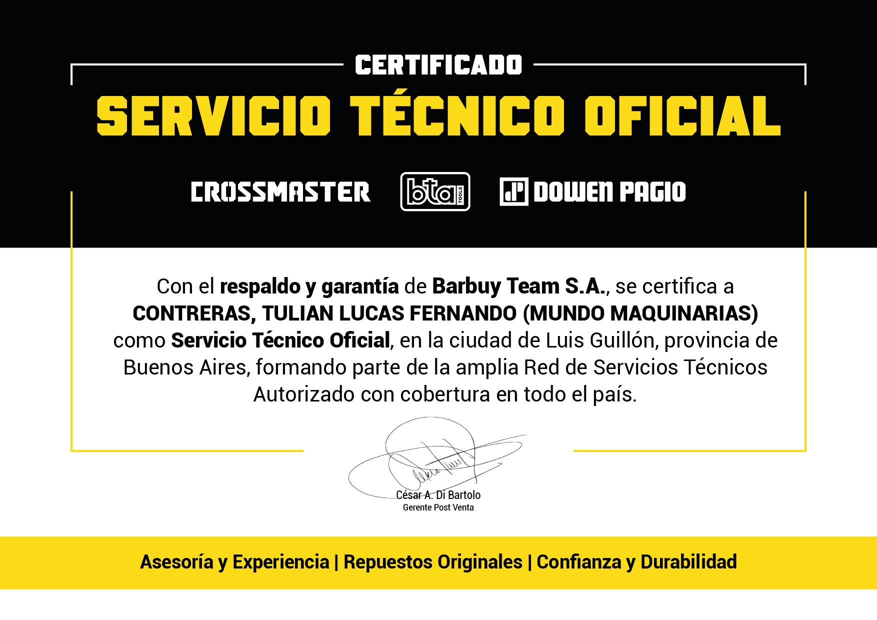 Certificación de Servicio Oficial