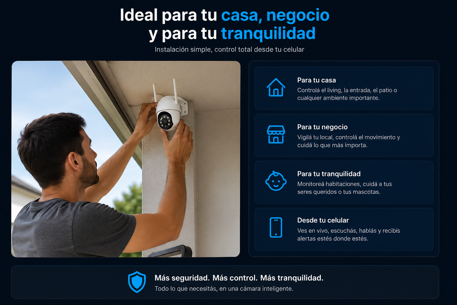 C&aacute;mara WiFi inteligente 360 para controlar desde el celular