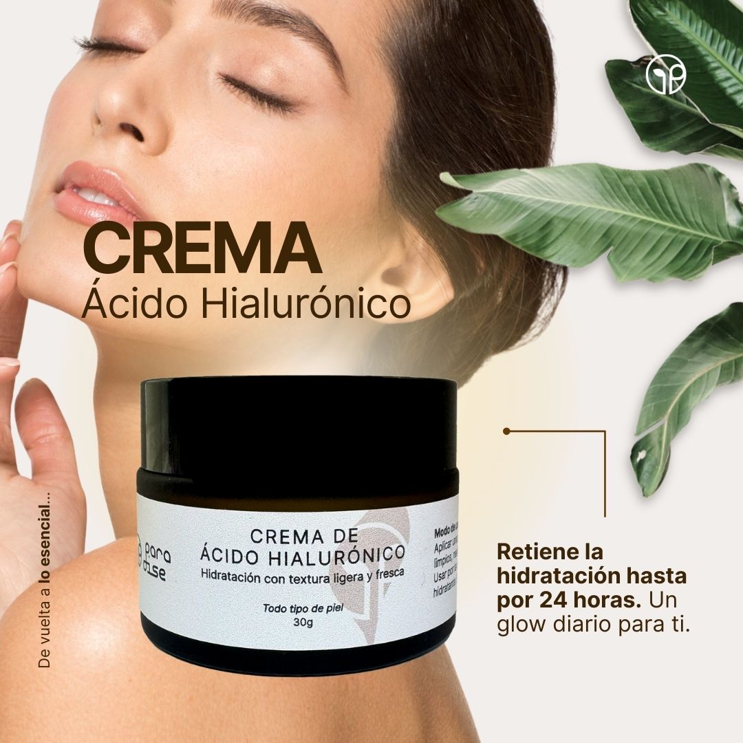 Crema facial con &aacute;cido hialur&oacute;nico Paradise MX en presentaci&oacute;n m&oacute;vil