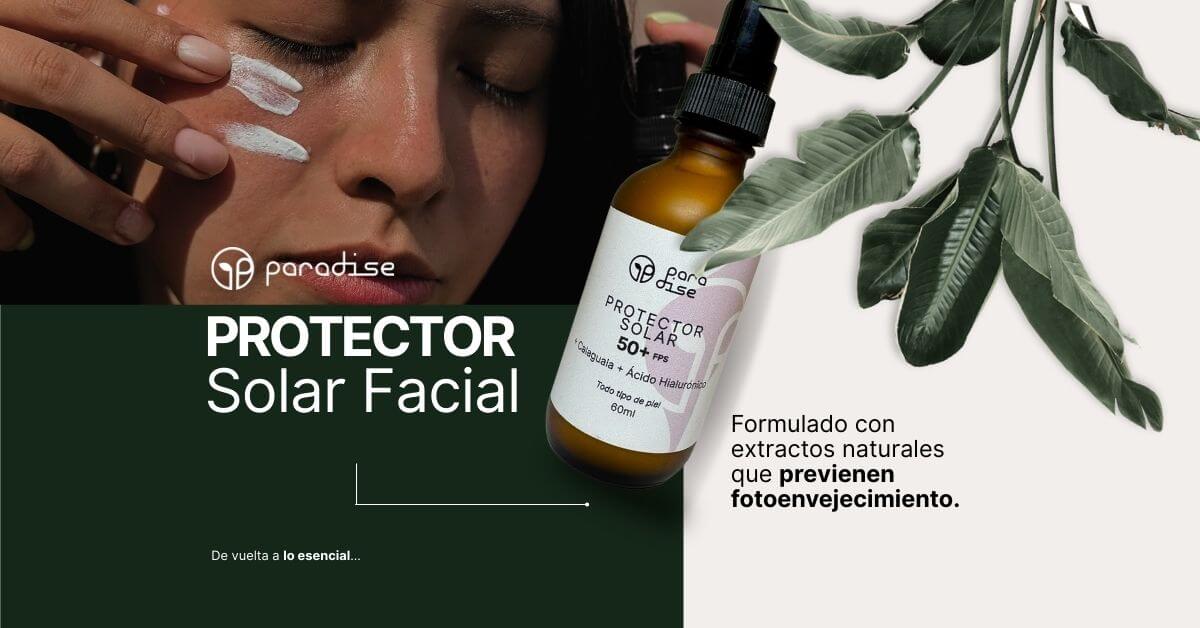 Protector solar natural FPS 50+ Paradise MX con calaguala y &aacute;cido hialur&oacute;nico