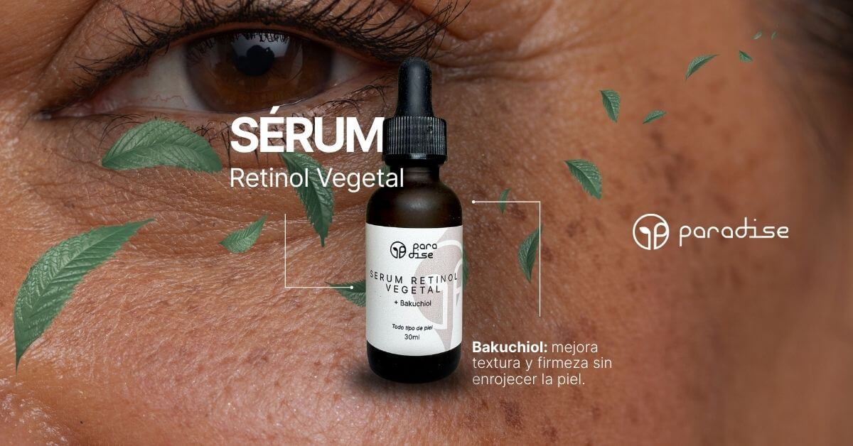 S&eacute;rum vegetal de bakuchiol Paradise MX para cuidado antiedad y firmeza facial