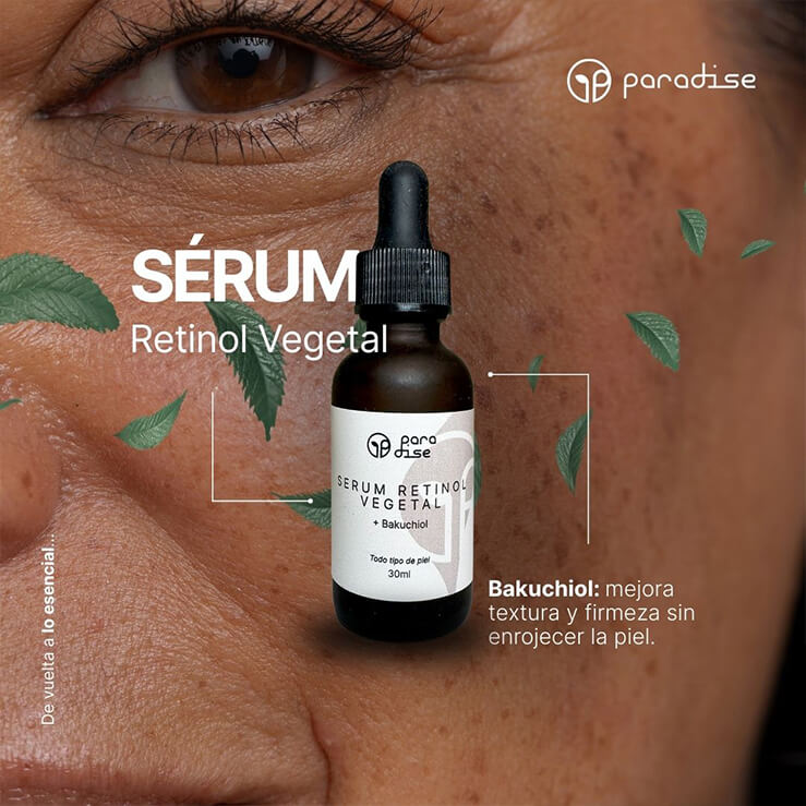 S&eacute;rum vegetal de bakuchiol Paradise MX en presentaci&oacute;n m&oacute;vil