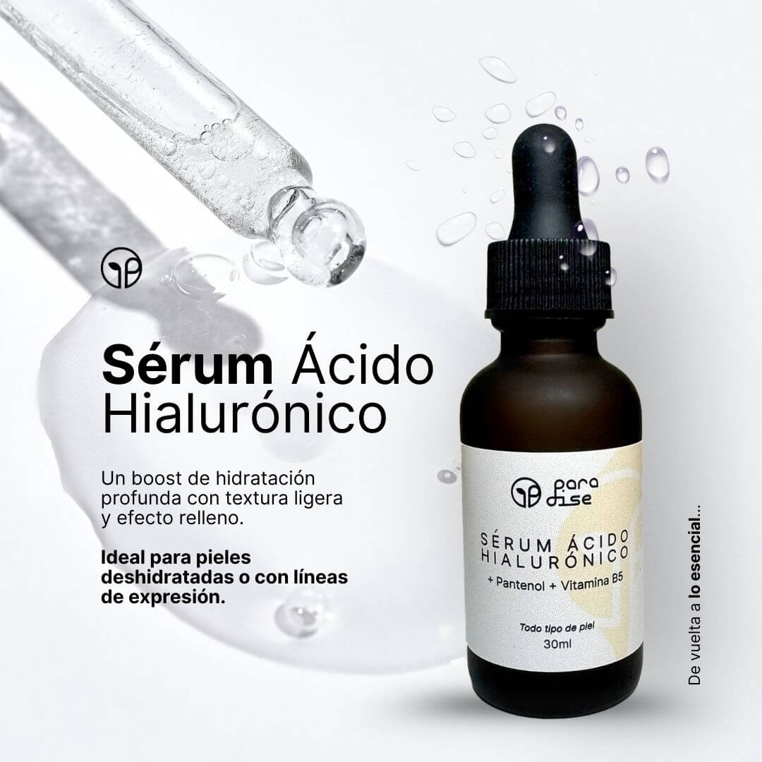 S&eacute;rum de &Aacute;cido Hialur&oacute;nico y Pantenol Paradise MX en presentaci&oacute;n m&oacute;vil