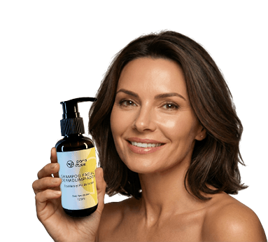 Mujer sosteniendo producto natural con garant&iacute;a de 07 d&iacute;as