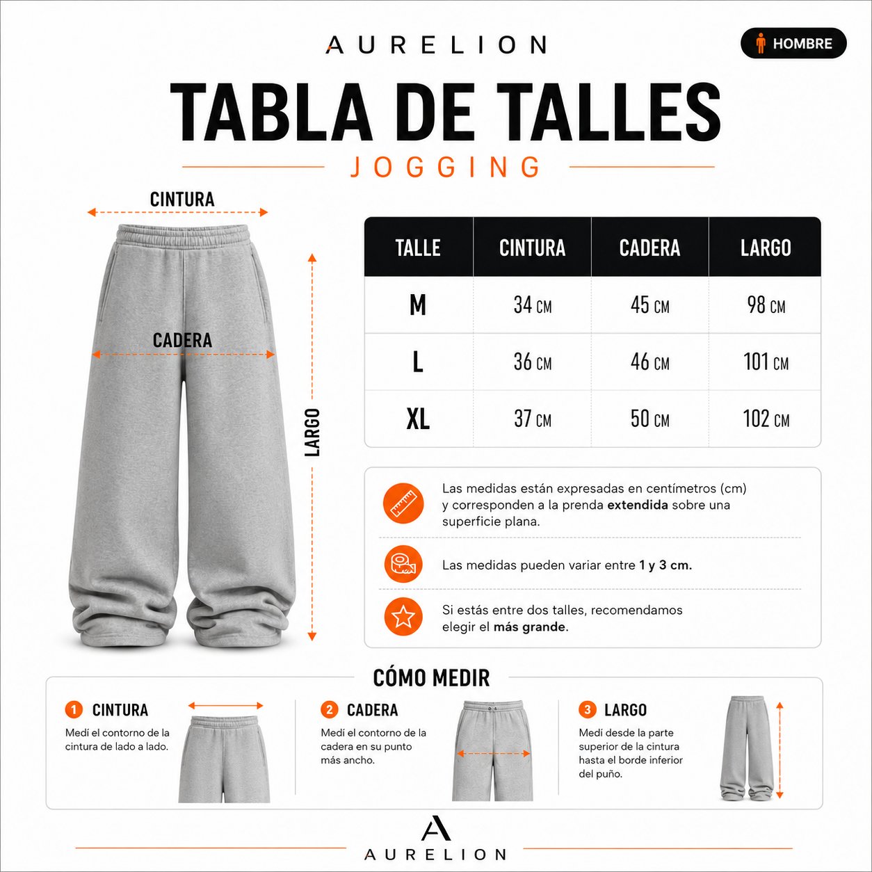Tabla de Talles Jogging