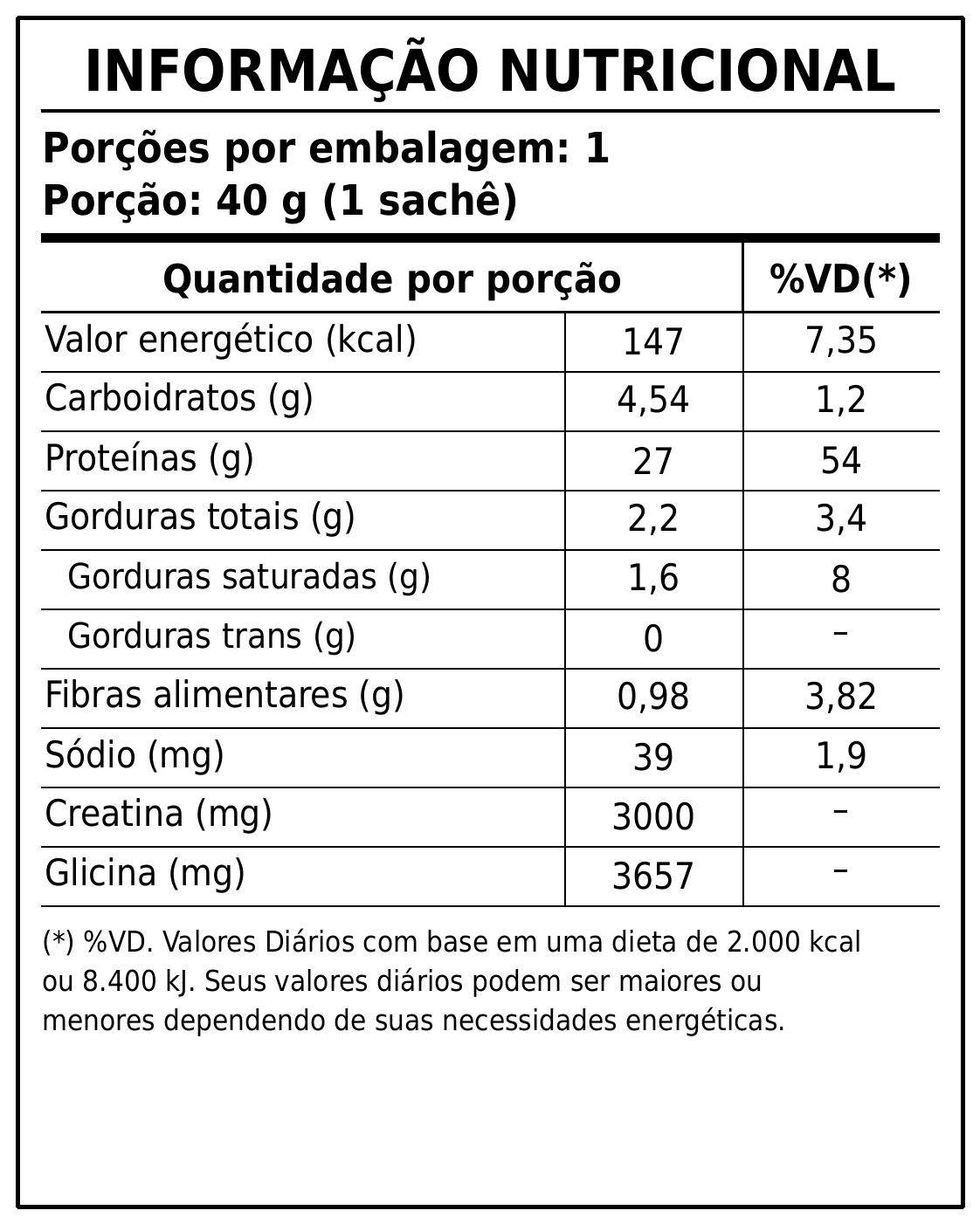 Tabela nutricional do Whey Protein 2 em 1 Max Synthesis em sachê