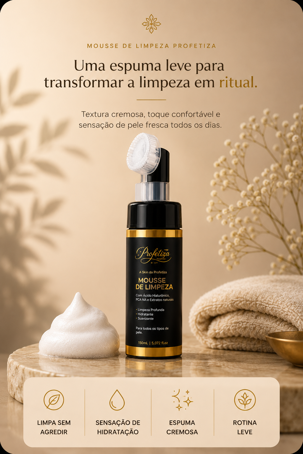 Mousse de Limpeza Profetiza Beauty