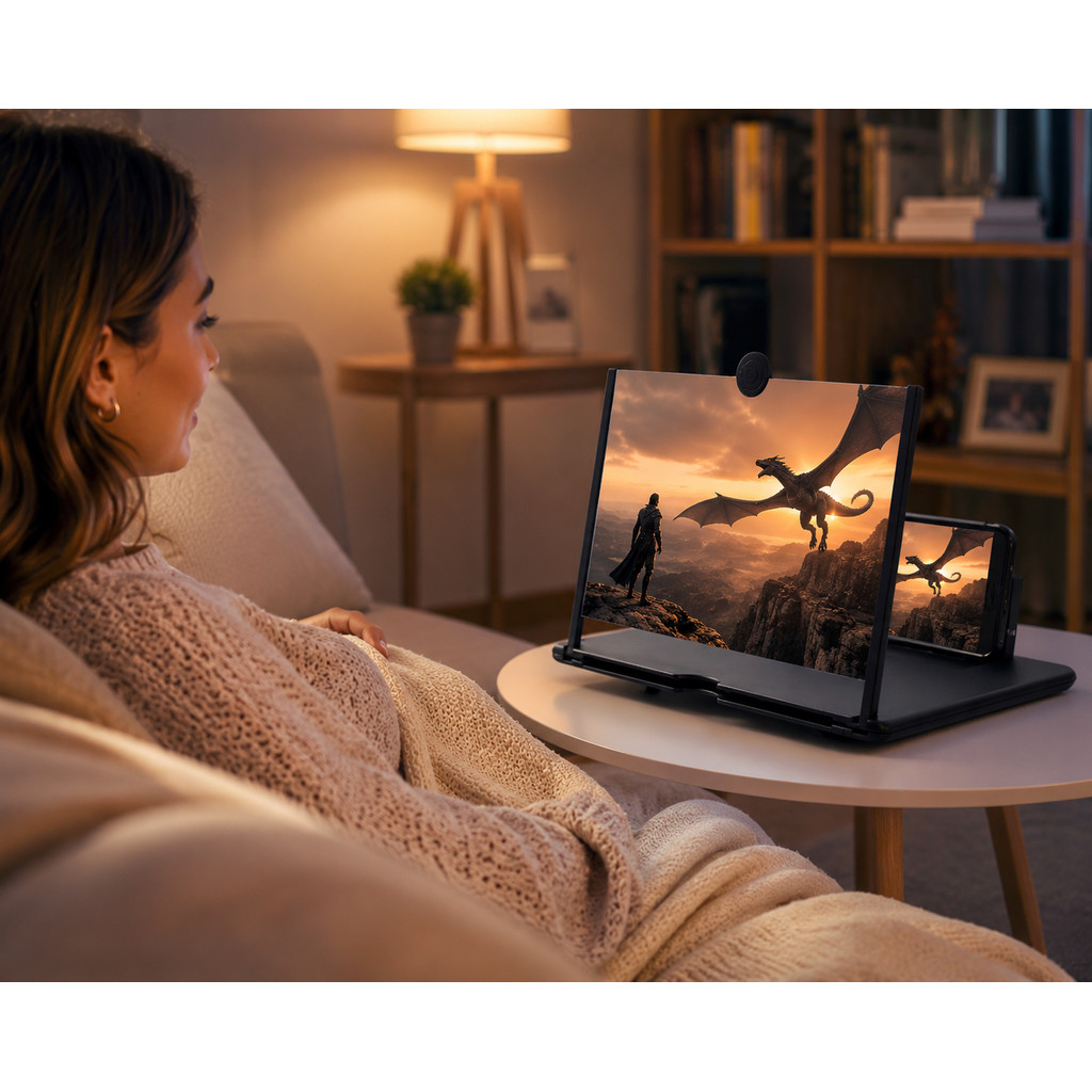 Assistindo conteúdo no celular com tela ampliada