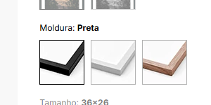 Botões selecionar moldura